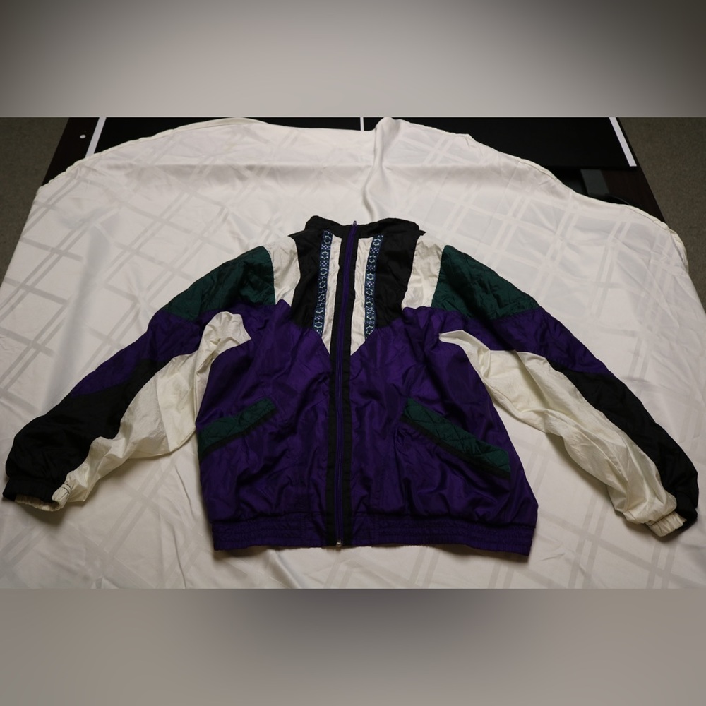 purple windbreaker